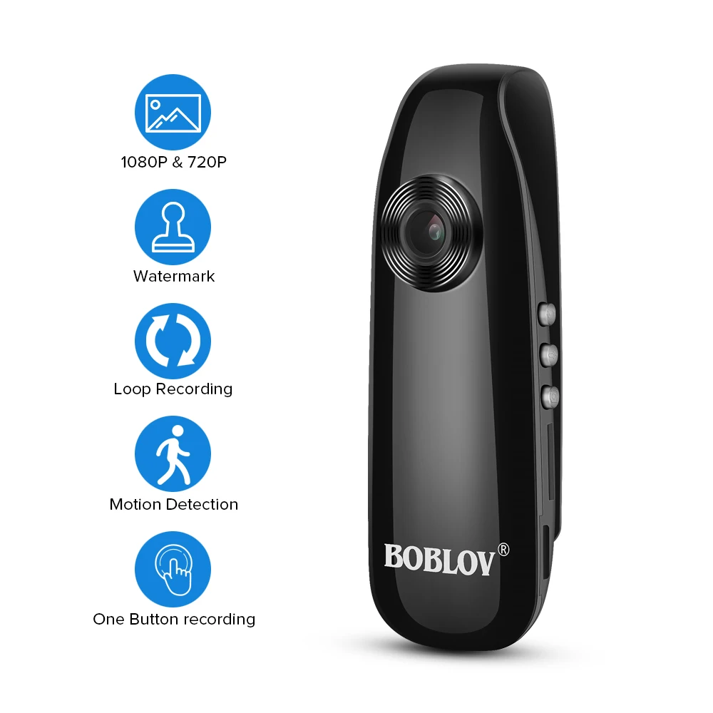 BOBLOV Mini Camera 1080P Full HD Police Camera Digital Video