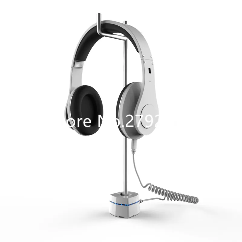 Retail merchandising security solution for Headset by micro USB, Wholesale Security Display Stand with Alarm for Headphone