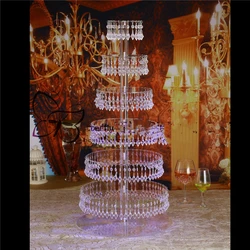 European transparent crystal wedding decoration multi-layer round cake plate West point display stand Cake room display props