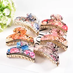 High-end temperament luxury large size Flower clip hair acrylic Barrettes Headbands Girls Horsetail card Hair Accessorie