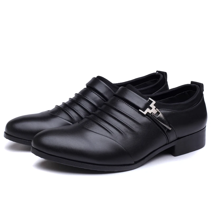 2024 Summer Black Brown White Men Leather Shoes Mens Pointed Toe Dress Shoes High Quality Formal Slip On Hollow Out Sandals Man