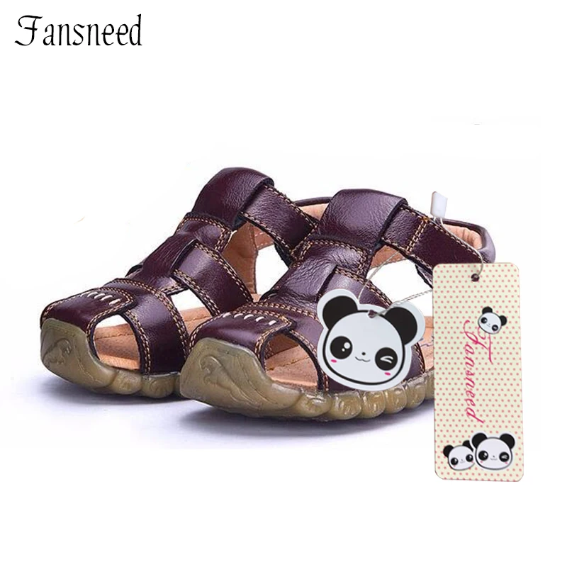 Summer Children Shoes Baby Genuine Leather Cowhide Sandals Girls Hollow Leather Sandals Boys Casual Comfortable Beach Sandals