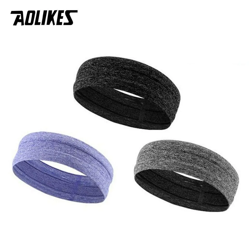 AOLIKES Professional Sweatband Sports Moisture-wicking Non slip Headband unisex breathable band for sports fitness workout