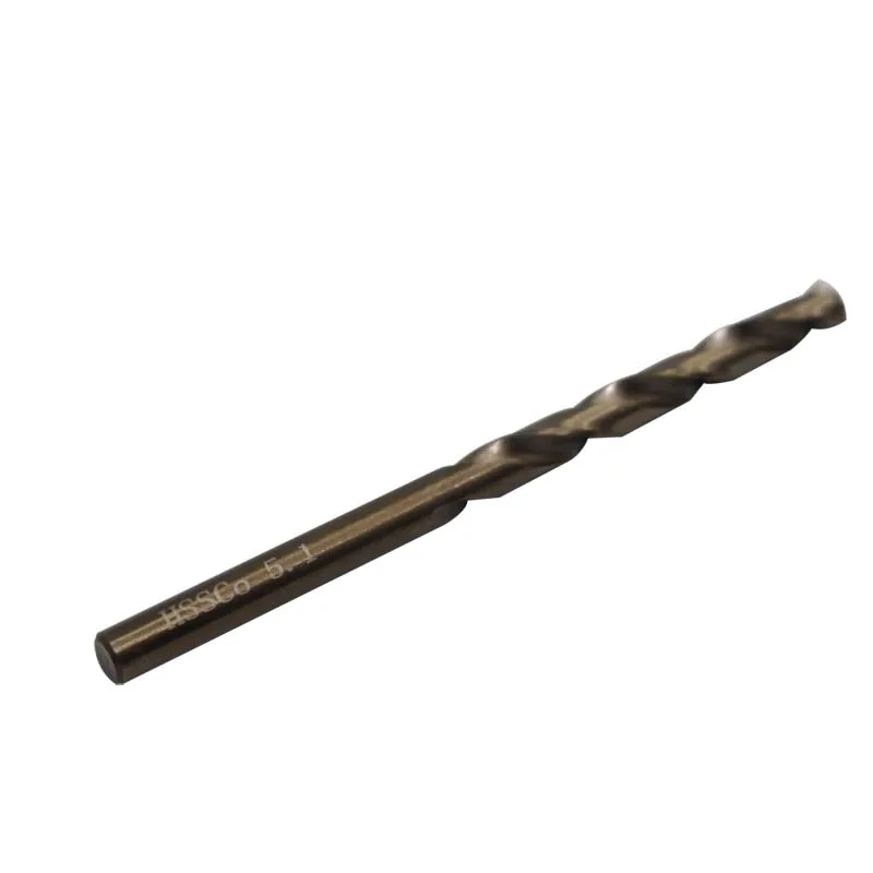 Broca de metal m35 5.1mm de alta velocidade, cabo reto com cobalto, broca de metal de aço inoxidável especial de moagem completa com 10 peças