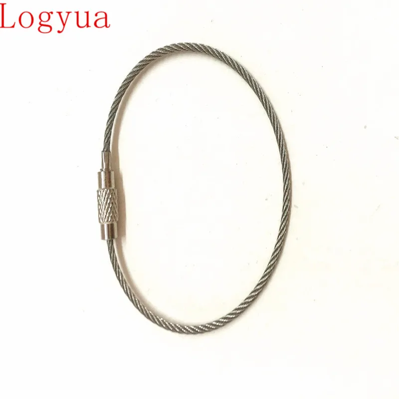 1000 X Stainless Steel Wire Keychain Wire Rope Metal Cable Key Ring Keyring for Outdoor Hiking  Car Key Rings Holder