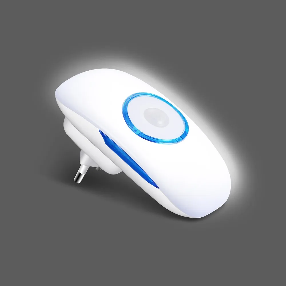 Lámpara LED con Sensor de movimiento, iluminación nocturna brillante, CA 90-260V, 3,6 W, enchufe estadounidense y europeo disponible