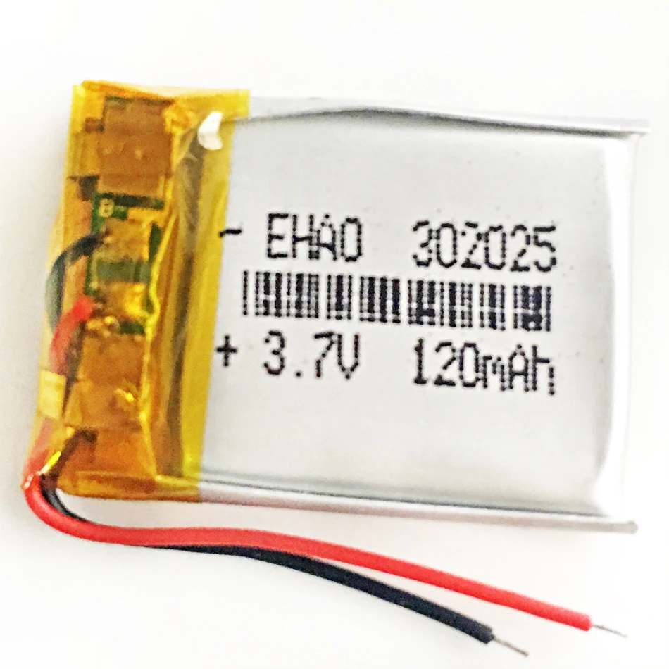 3.7V 120mAh Lithium Polymer LiPo Rechargeable Battery 302025 For Mp3 GPS Bluetooth Speaker Headphone Headset Smart Watch