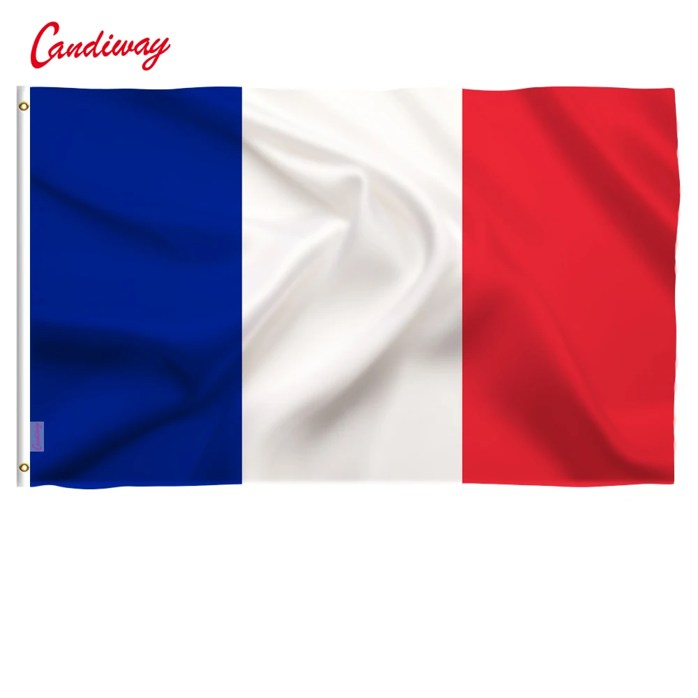 Bandera nacional de Francia de 90x150cm para desfile de actividades de oficina decoración de festivales de vacaciones banderas de pancarta NN018
