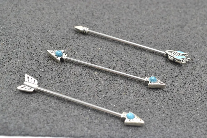 

Lot50pcs 14g Surgical Steel Industrial Ear Scaffold Barbells Cartilage Helix Bar Body Jewelry Ear Piercing Earring