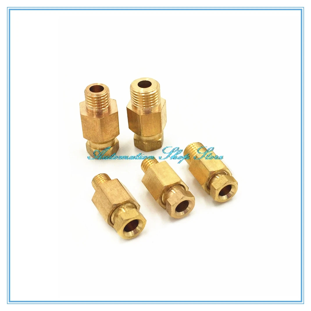 

Compression Ferrule Tube Compression Fitting 4 6 8mm OD Tube Connector Machine tool lubrication Brass oil Pipe Fitting