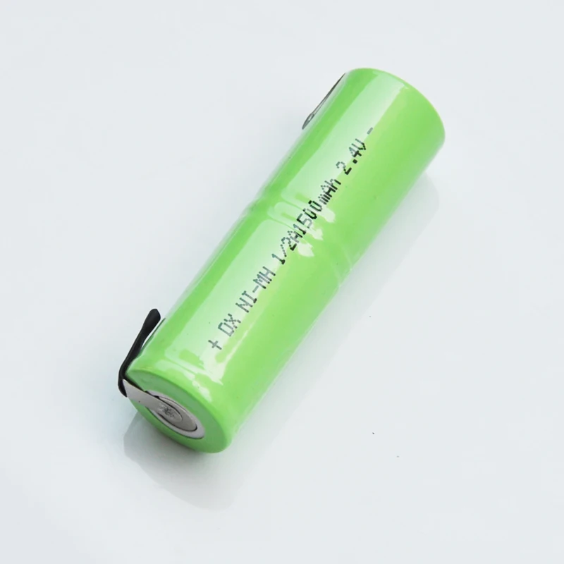 1-5PCS 1500mah 2.4V 1/2A ni-mh rechargeable battery pack 1/2 A nimh cell with welding tabs for electric shaver razor toothbrush