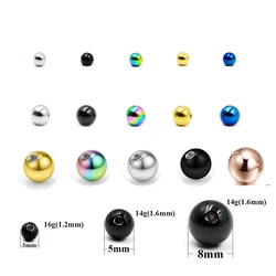 10Pcs/Lot 12G 14G Titanium Screw Balls Accessories Body Jewelry Rings Lip Nipple Pircings Eyebrow Piercings Stretcher Rings