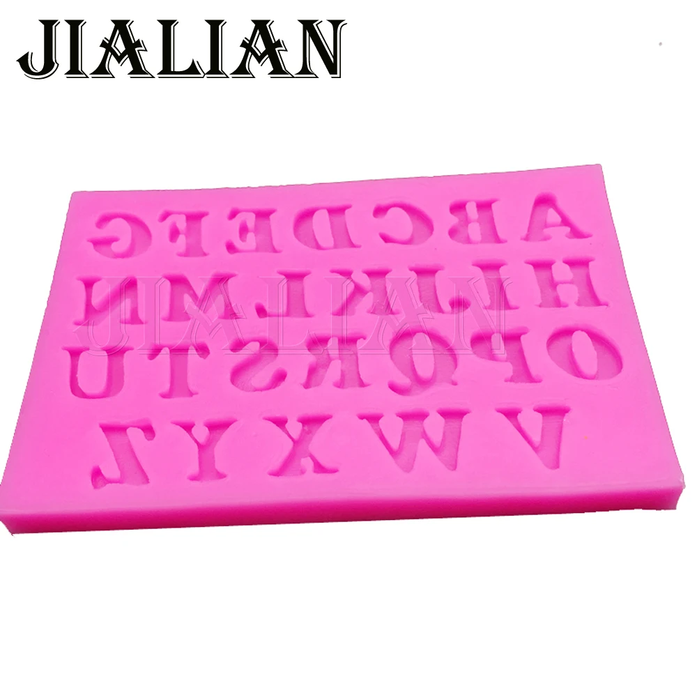 DIY 26 English letter of the alphabet formas de silicone chocolate cake decorating tools DIY baking fondant silicone mold T0180