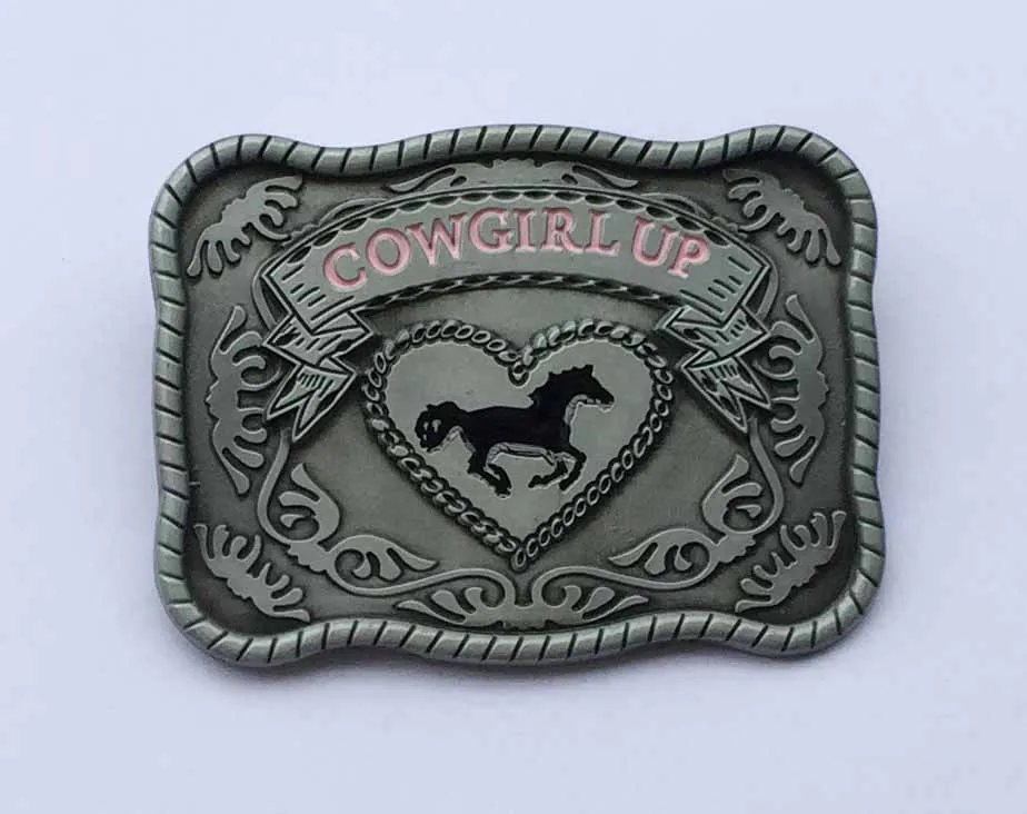 

Cowgirl Up с конским западным ремнем, пряжка для ремня, подходит для широкого ремня 4 см с непрерывным запасом
