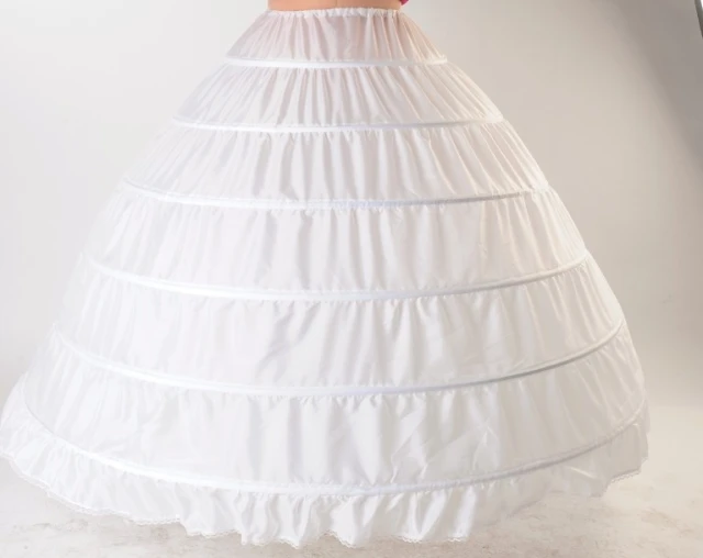 Plus ขนาดขนาดใหญ่ Panniers 6ชุดเจ้าสาวขนาดใหญ่พิเศษลื่นสีขาว6 Hoops Petticoat Crinoline Slip Underskirt