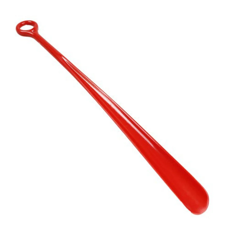 1Pcs 47cm Simple Fashion Shoehorn Plastic Solid Color Professional Easy Reach Flexible Handle Remover Aid Slip Shoe Horn AA