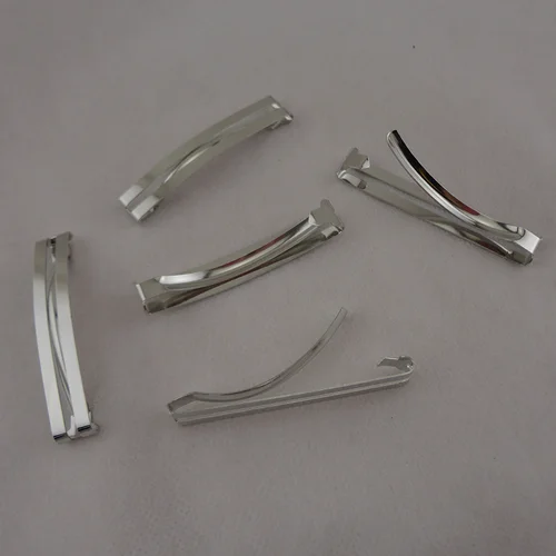 Imagen 2 del producto 20 piezas plata 6cm 2,35 ""barras dobles planas pasadores de Metal para el cabello pinzas para el cabello para niños lazos para el cabello sin plomo sin níquel