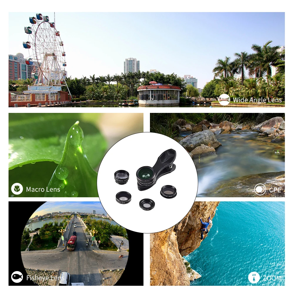 携帯電話レンズ,マクロTpl,iPhoneおよびすべてのスマートフォン用のカメラクリップ