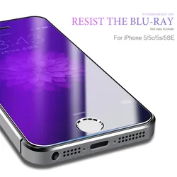 iPhone 5S 5 SE 화면 보호기 용 강화 유리 iPhone 6 6s 7 8 Plus X XS Max XR 용 9H 안티 블루 라이트 보호 필름 유리