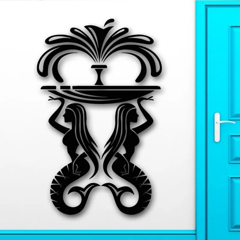 

2 Sizes Wall Stickers Vinyl Decal Water Fountain Marine Siren Mermaid Bathroom