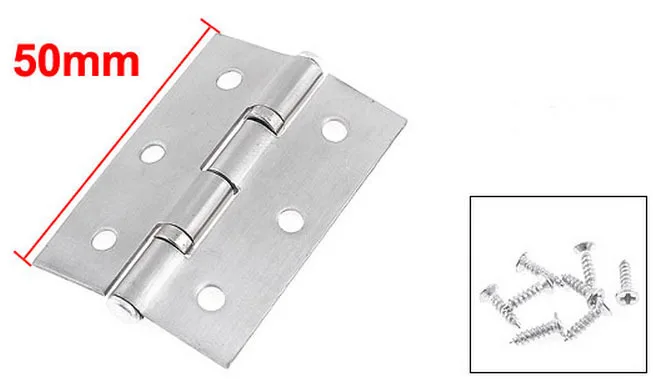 

20 Pcs Silver Tone Metal Cabinet Door Butt Hinges 50mm x 35mm