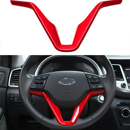 Red /Blue/Black Steering Wheel Trim Decoration Cover For Hyundai Tucson 2015 2016 2017 2018 Accessories