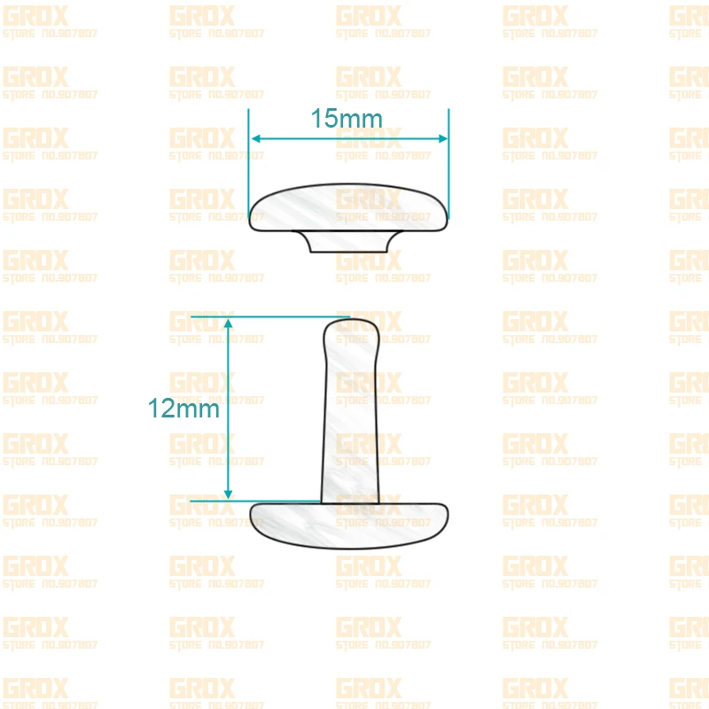 Ensemble de rivets ronds rapides pour l'artisanat du cuir, Punk Rock, or, Double capuchon, 15x12mm, 100