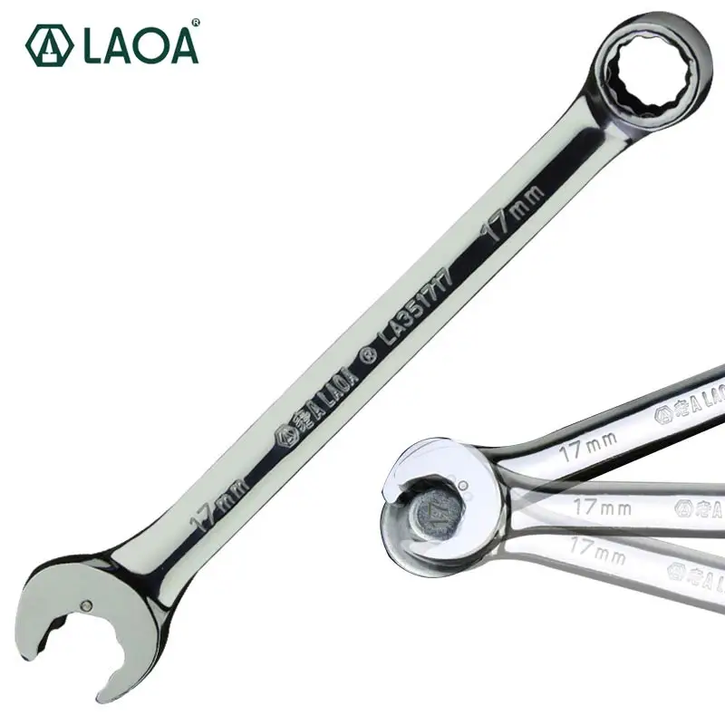 

LAOA 8-27mm Open End Ratchet Wrench Combination Ratchet Socket Spanner Universal Key Bicycle Car Repair Hand Tool