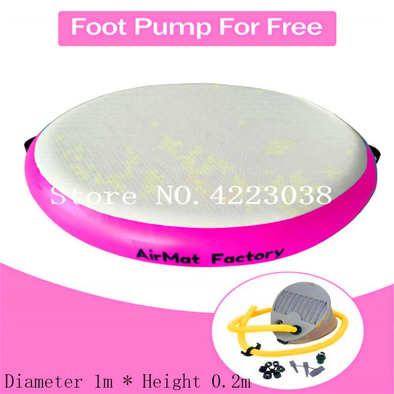 

Free Shipping Diameter 1m x Height 0.2m Pink or Customize Round Inflatable Airspot For Sale