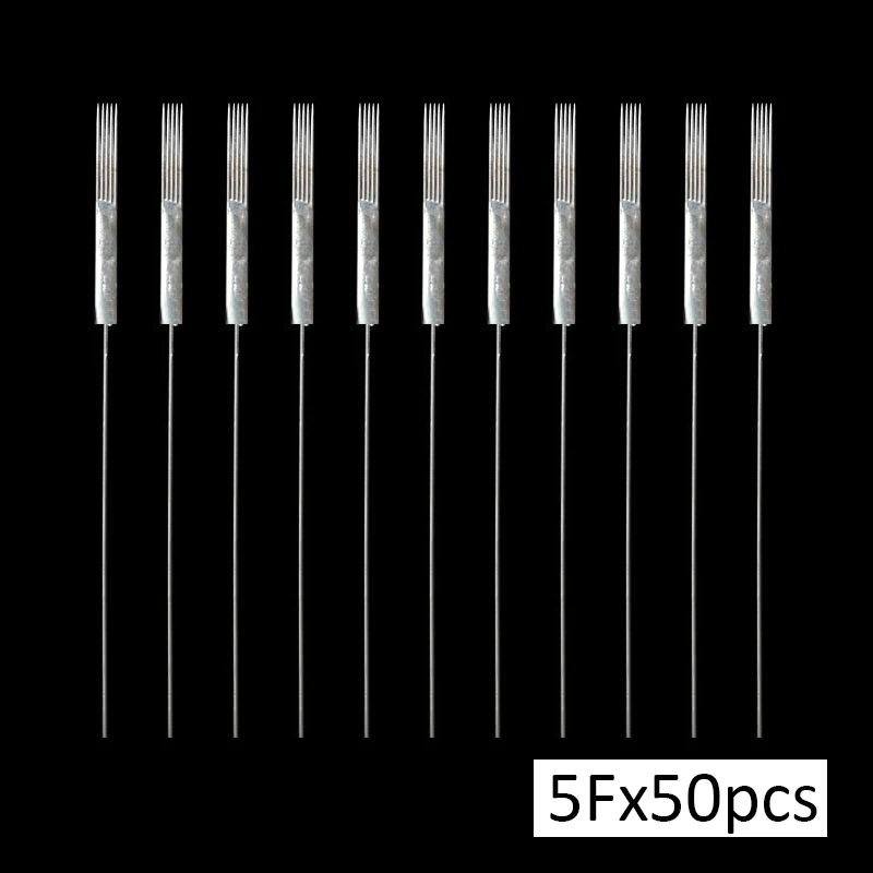 

50pcs 5F Tattoo Needles For Electric Eyebrow Tattoo Machine Pen Permanent Makeup Microblading Needles For Small Tattoos
