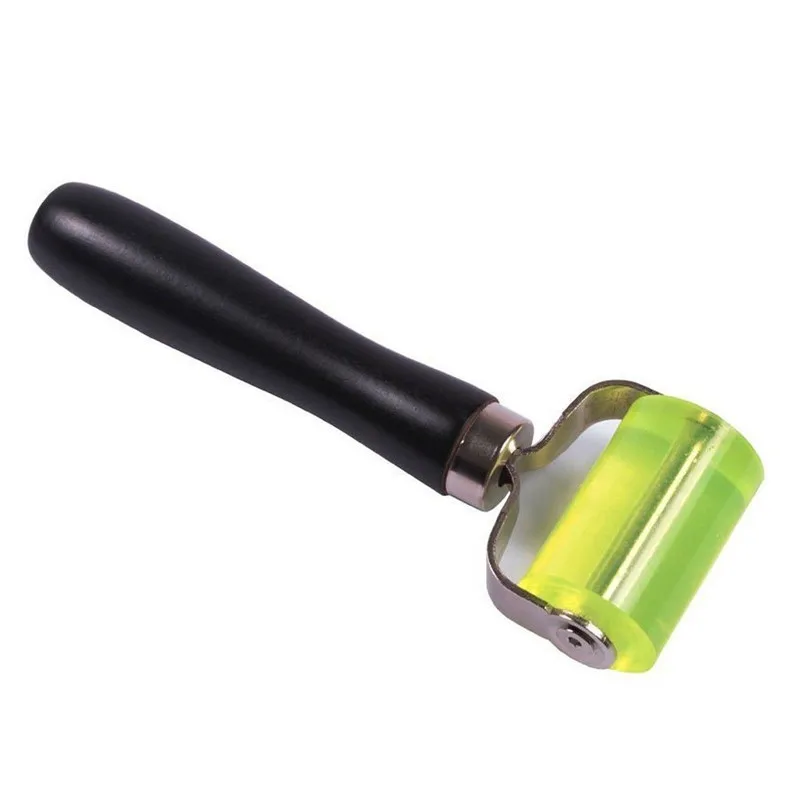 Black Wooden Handle Auto Sound Deadener Application Rubber Roller Clear Green 3.5CM 5CM