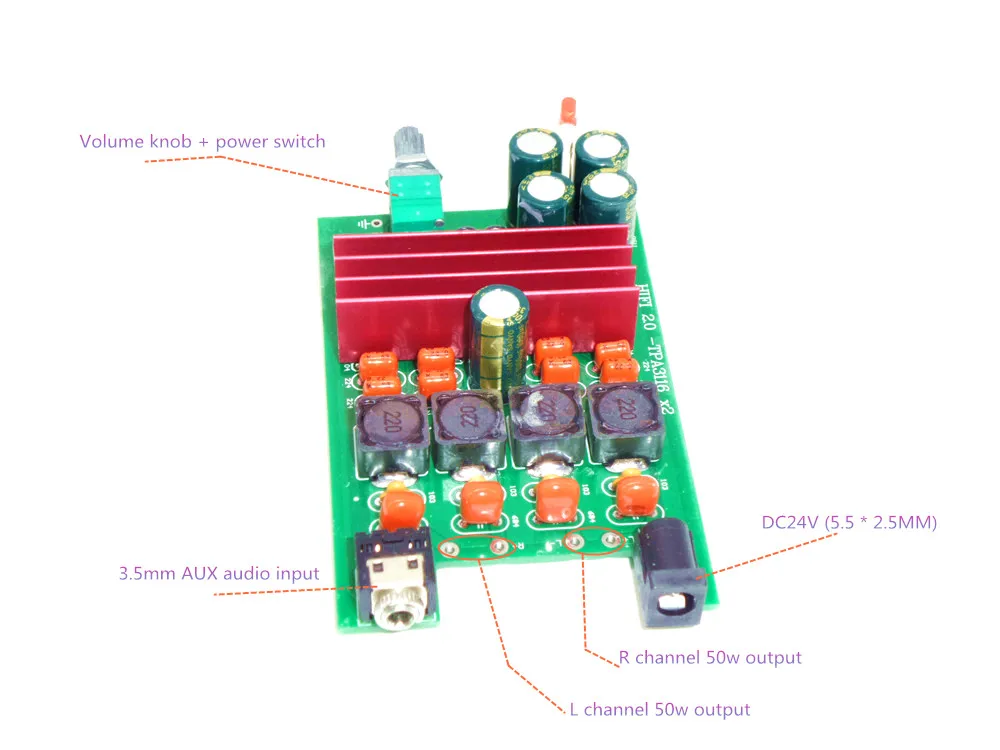 MINI TPA3116 2-канальная плата цифрового аудиоусилителя 100 Вт + 100 Вт