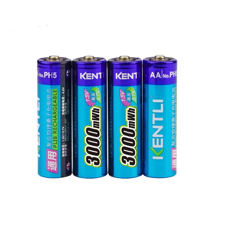 4PCS Wholesale Price KENTLI 1.5v 3000mWh AA Lithium battery rechargeable aa batteries