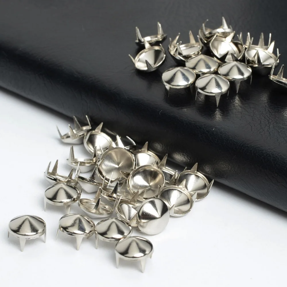 DIY Iron Mushroom Studs Rivet Spots, Punk Rock Rivet, Bag Belt Cap, Sewing Garment Rivet, Silver Color, Parts Decor,100Pcs, 8mm