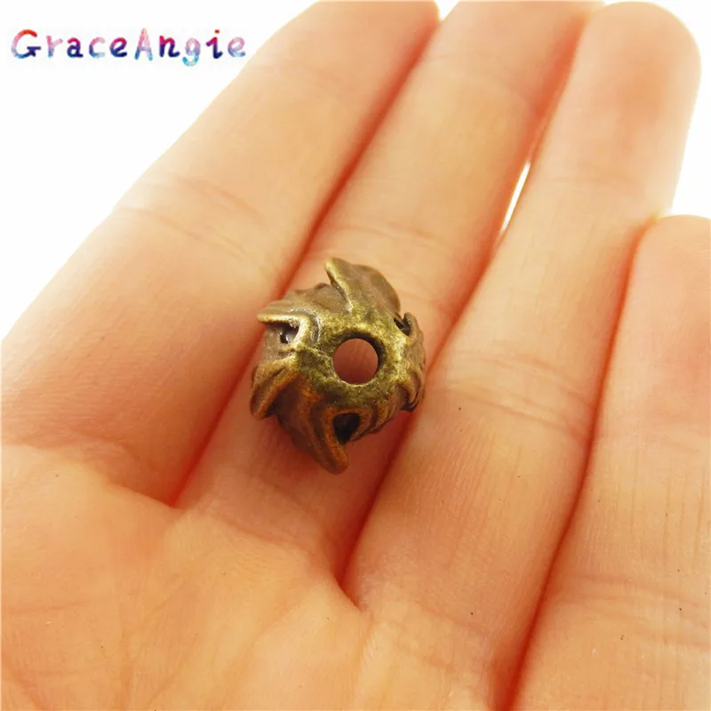 GraceAngie 17mm Vintage Bronze Tone Alloy Flower Beads Cap Jewelry Finding Hot Handmade Jewelry Accessory 14pcs 36248