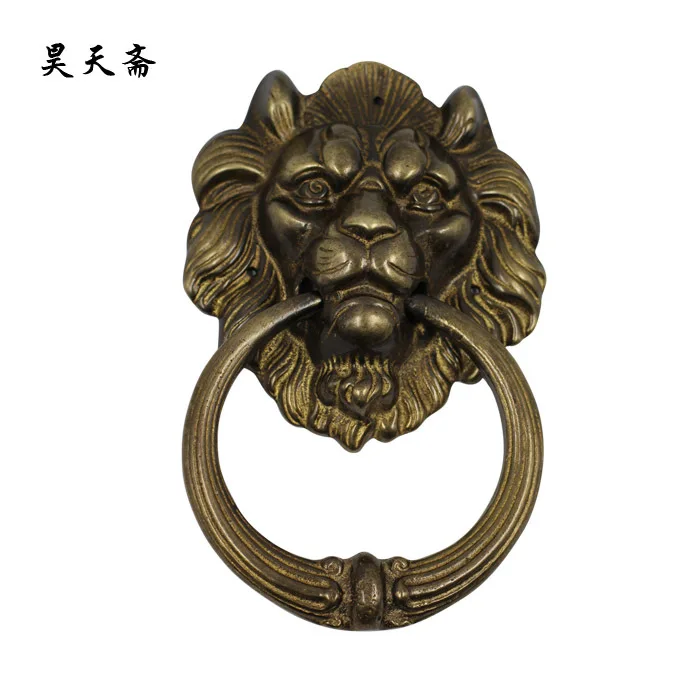 [Haotian vegetarian] accessories antique bronze bronze copper beast lion head door knocker handle HTA-001