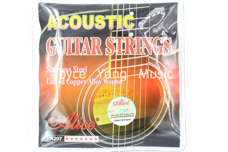 3 Sets of Alice A207-SL Acoustic Guitar Strings Phosphor Bronze Color Alloy Wound&Stainless Steel Strings