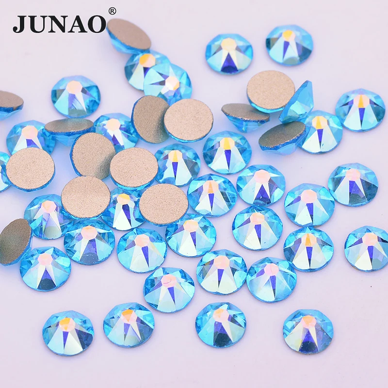 JUNAO 16 Cut Facet SS20 Pink AB Crystal Glass Rhinestone Flat Back Strass Stickers Face Nails Art Decoration Non Hotfix Stones