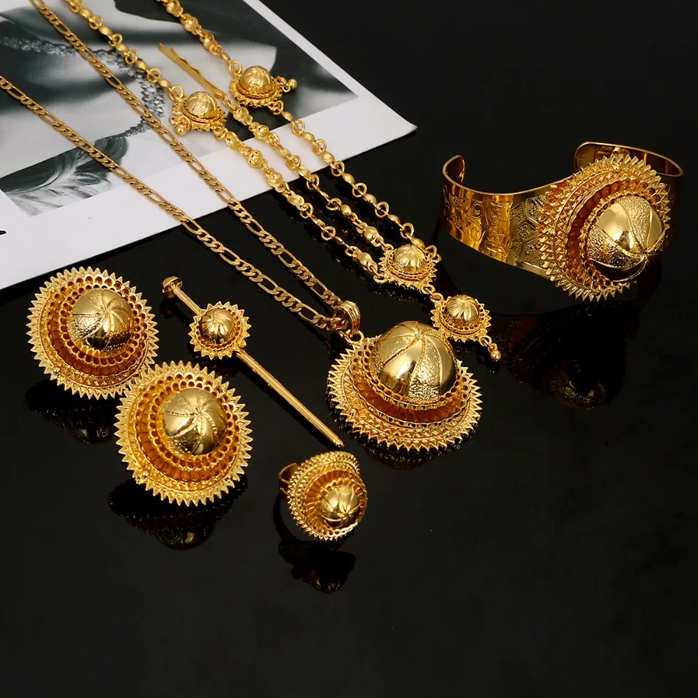 Ethiopian Jewelry Set Hair Piece Hair Pin Women Fashion Eritrea Habesha African Jewelry Set