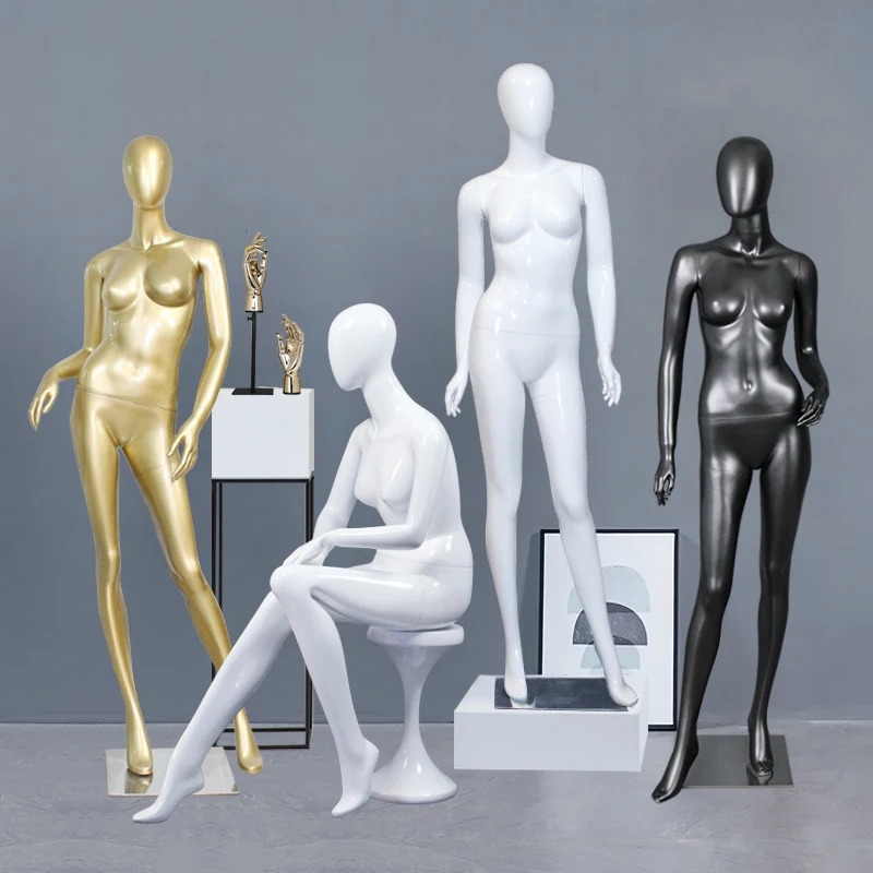 

High-quality FRP Bright White Egg Head Models Full-body Female Mannequin Manufacturer Customized