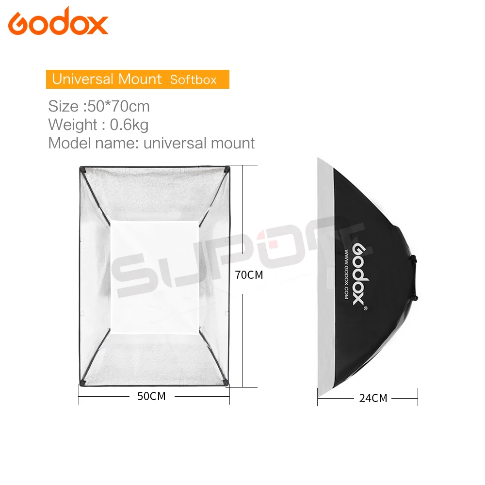 Godox Photography kits E250 220V Flash Light With AT-16 Trigger  50*70 cm Softbox  2m Light Stand to Photography  Studio