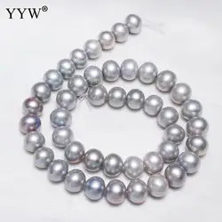 High Quality AAA Cultured Potato Freshwater Pearl Beads For DIY Necklace Bracelets Jewelry Making Grey 10-11mm Natural Pearls