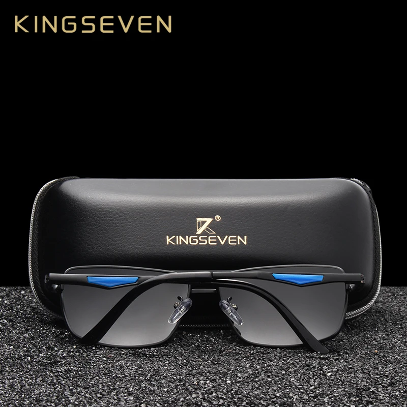 KINGSEVEN-gafas de sol polarizadas cuadradas clásicas para hombre, gafas de sol masculinas para conducir, protección de bloqueo UV400