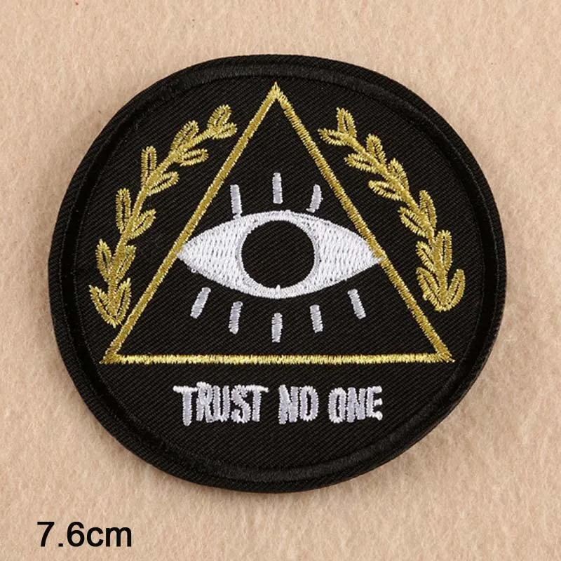 Trust No One Iron On Patch Embroidered Clothes Patch For Clothing Boys Clothes Stickers Garment Apparel Accessories