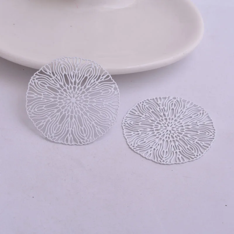 30 Stück AB3487 40mm Runde Verbindungsstücke Filigrane Hohle Anhänger Ohrring-Zubehörteile Anhänger Verbindungsstücke – Detail 6