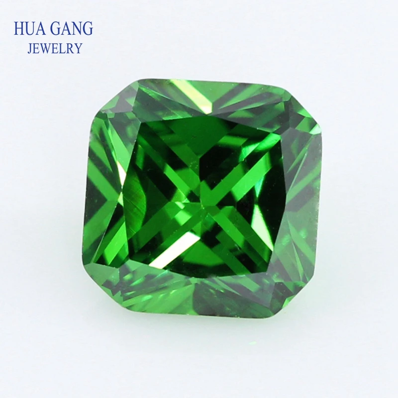 

Size 3x3~12x12mm 5A Cubic Zirconia Green Square Octangle Shape Princess Cut CZ Stones Synthetic Gems For Jewelry Wholesale