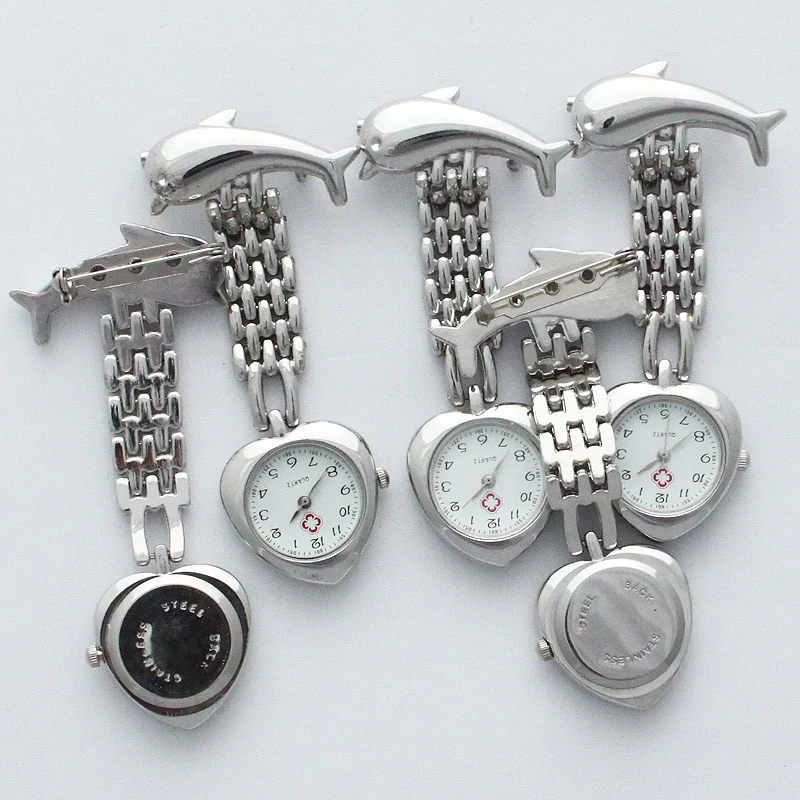 10PCS/Lot Bulk Wholesale Price  Silver Nurse Doctor Men Women Girl Fob Pocket Pin Quartz Pendant Watches