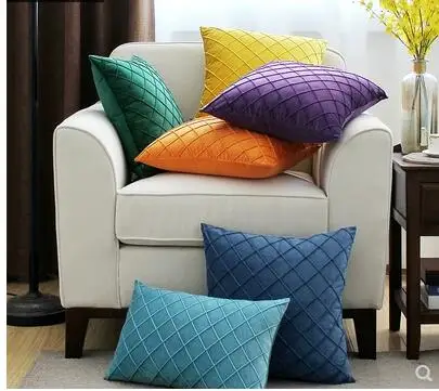 Solid color pillowcase Velvet three-dimensional square model room by bag super soft Dutch cashmere sofa cushion