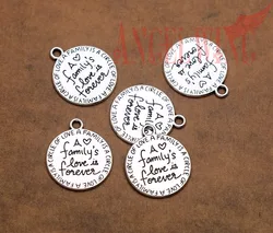 30pcs/lot--20x23mm, Antique silver plated Family's Love is Forever charms,DIY supplies, Jewelry accessories