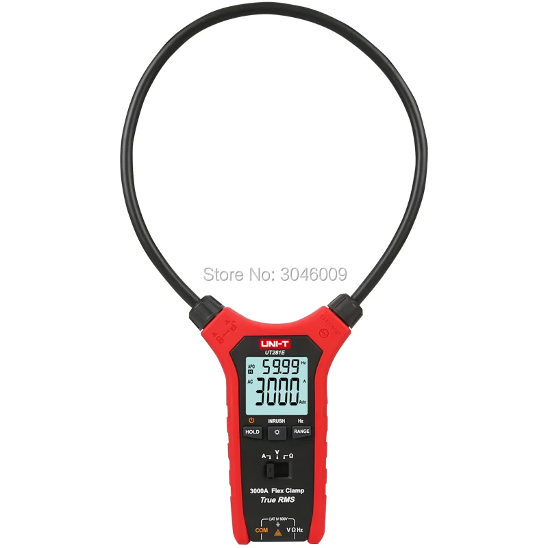 UNI-T UT281E True RMS Flex Clamp; 3000A AC True RMS Flexible Clamp Meter, Resistance/Frequency/Inrush current measurement